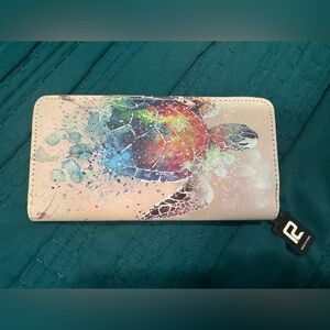 Colorful Sea Turtle Print Wallet - Multicolor